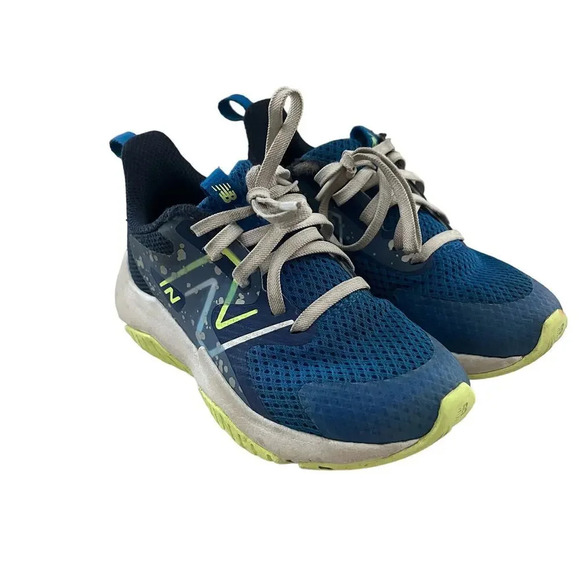 New Balance Unisex-child Rave Run V2 Lace-Up Blue Yellow Sneaker Tennis Shoe 11 - Picture 1 of 7
